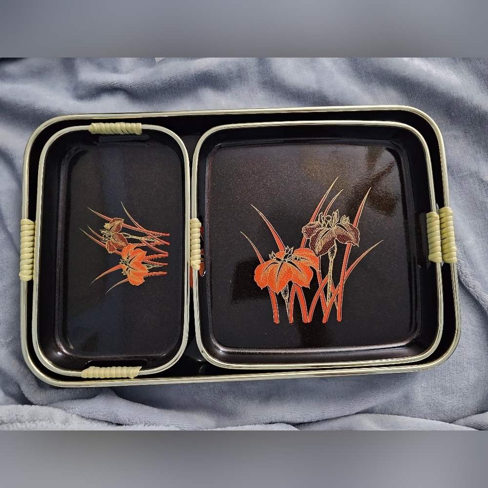 NEW - Lacquer Ware - Vintage Japanese - Set of 3 Trays